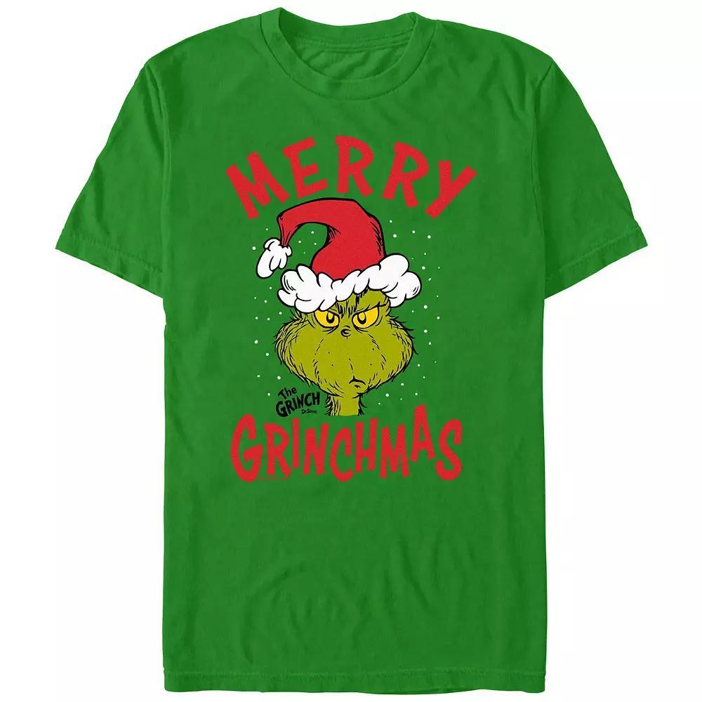 Big & Tall Dr. Seuss The Grinch Merry Christmas Graphic Tee, Men's, Size: XXL, Light Blue Product Image