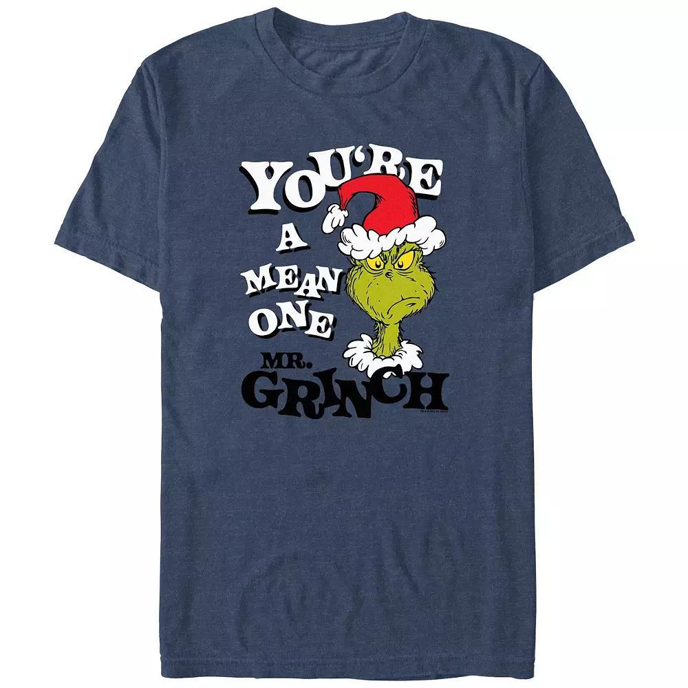 Big & Tall Dr. Seuss You're A Mean One Mr. Grinch Graphic Tee, Men's, Size: XL Tall, Navy Grey Product Image