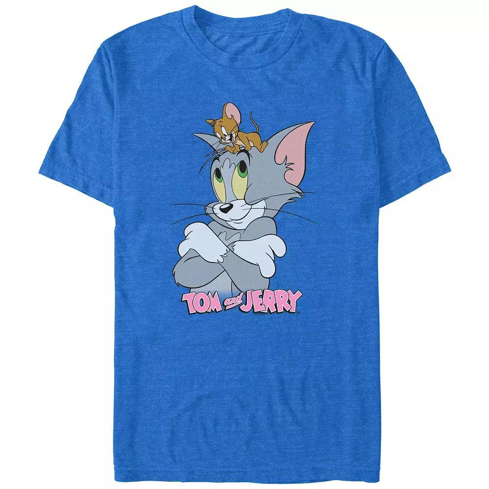 Big & Tall Tom & Jerry Best Friends Graphic Tee, Mens Royal Grey Product Image