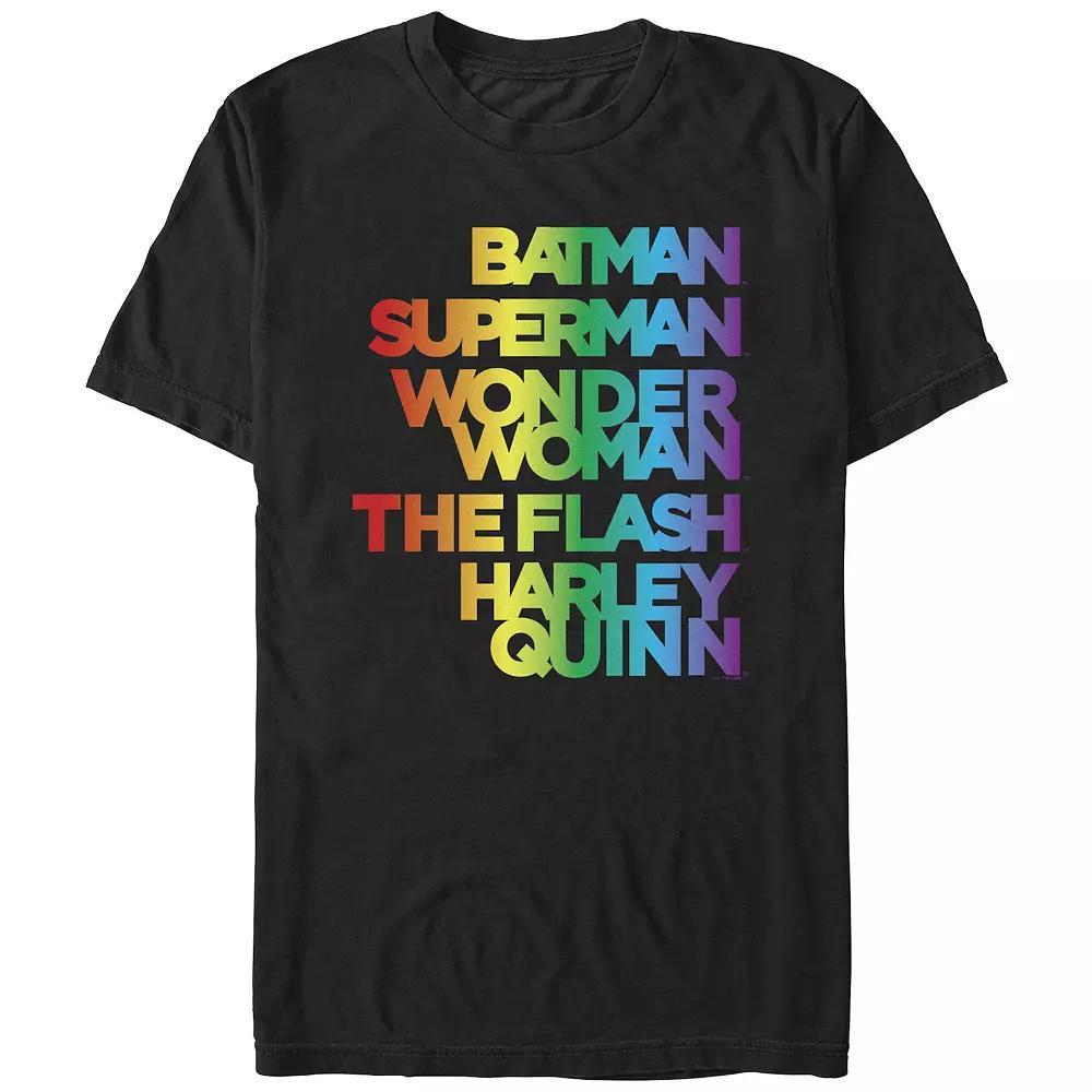 Men's Justice League Heros Graphic Tee, Size: XL, Black Product Image