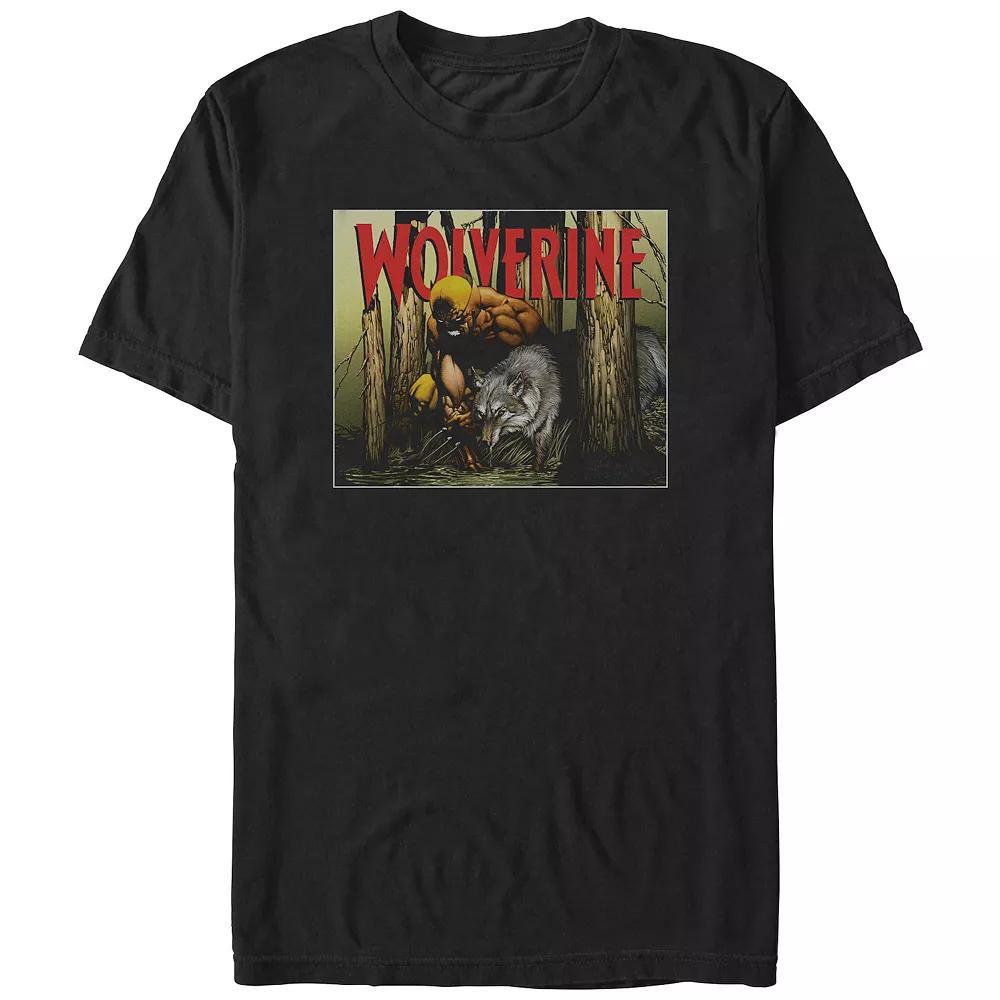 Men's X-Men Two Wolves Front Graphic Tee, Size: Medium, Black Product Image