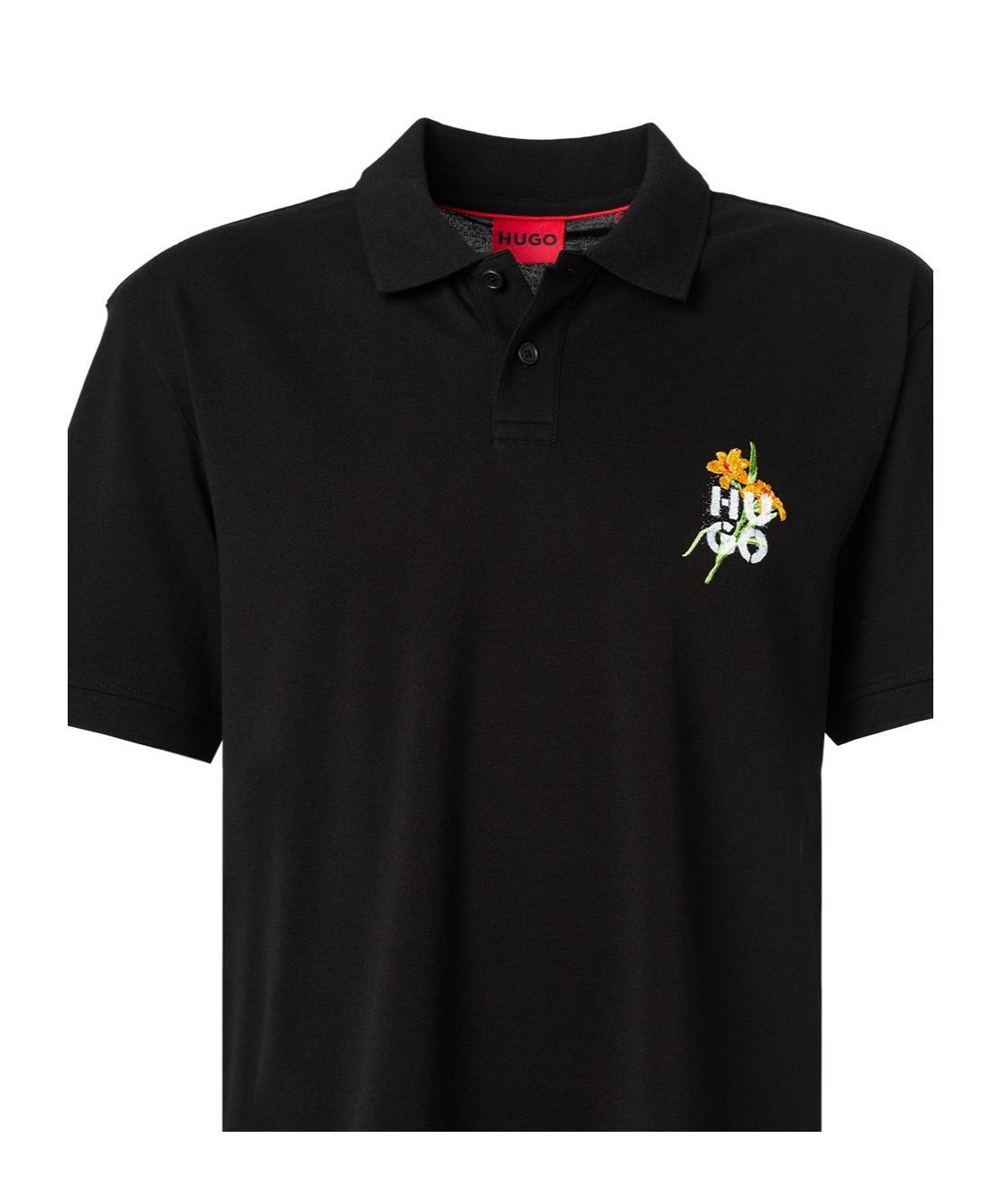 HUGO BOSS Short-sleeved Polo Shirt In Black Product Image