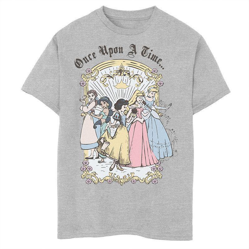 Men's Disney Princess Once Upon A Time Vintage Cartoon Tee, Size: XXL, Athletic Grey Product Image
