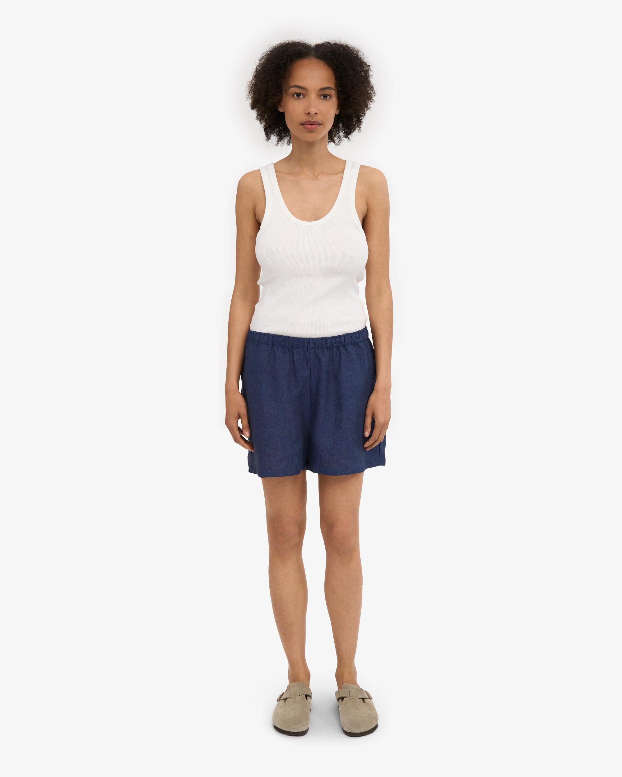 Linen Shorts - Oxblood Red Product Image