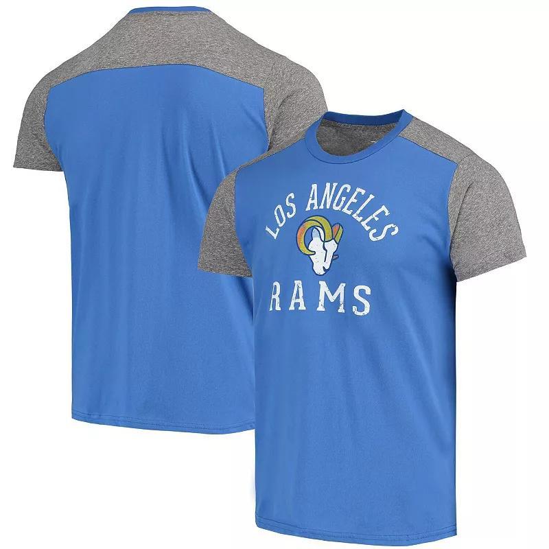 Men's Majestic Threads Royal/Gray Los Angeles Rams Field Goal Slub T-Shirt, Size: Large, Blue Product Image