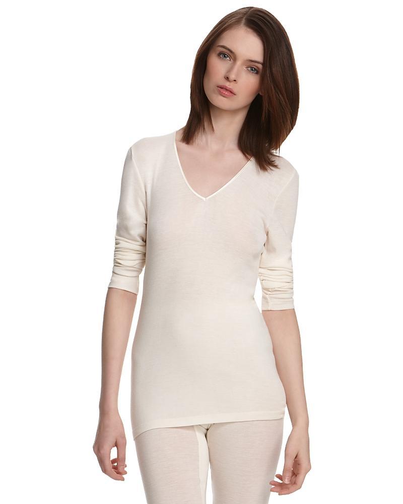 Wool & Silk Blend V-Neck Top Product Image