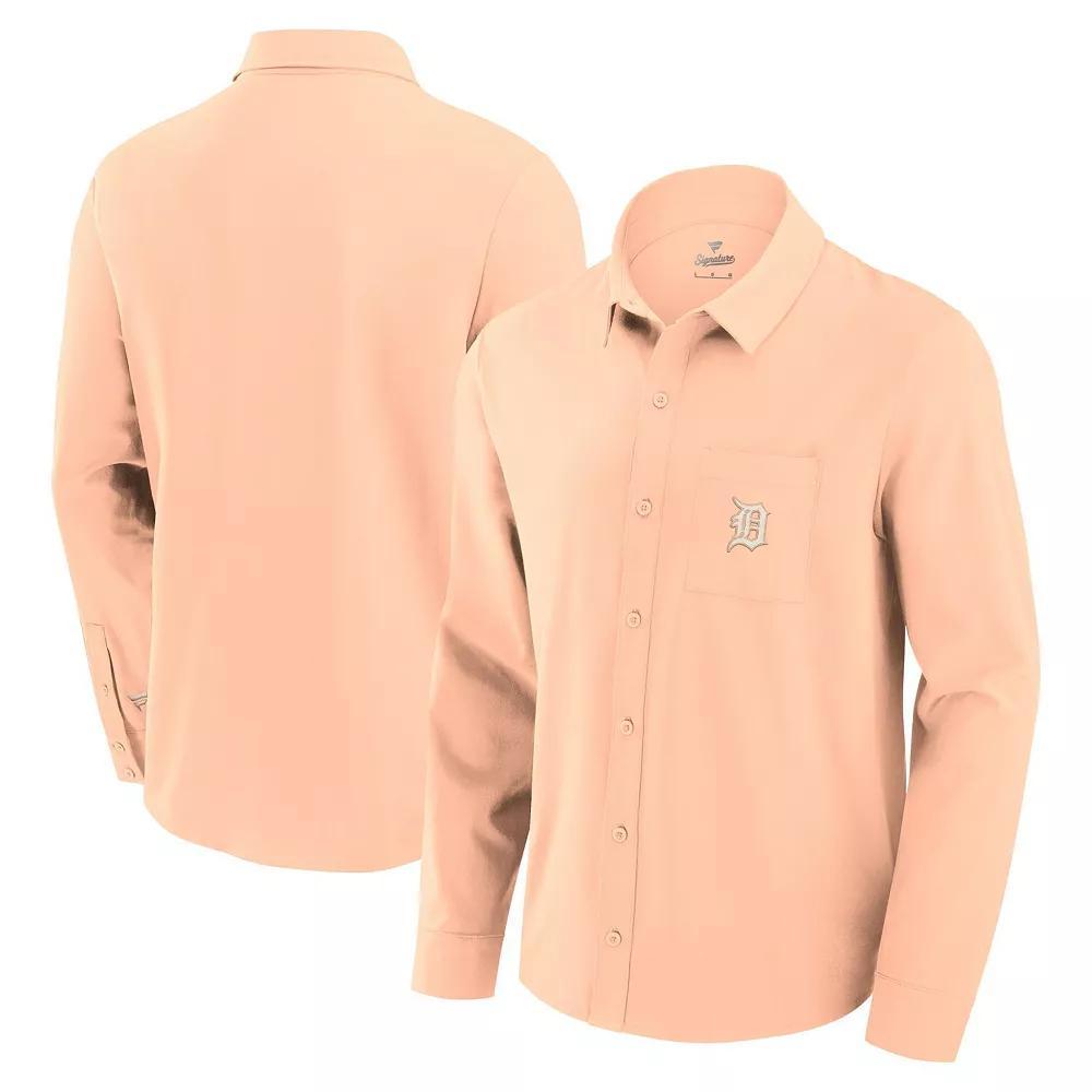 Men's Fanatics Light Pink Detroit Tigers Front Office Long Sleeve Button-Up Shirt, Size: 4XL Product Image