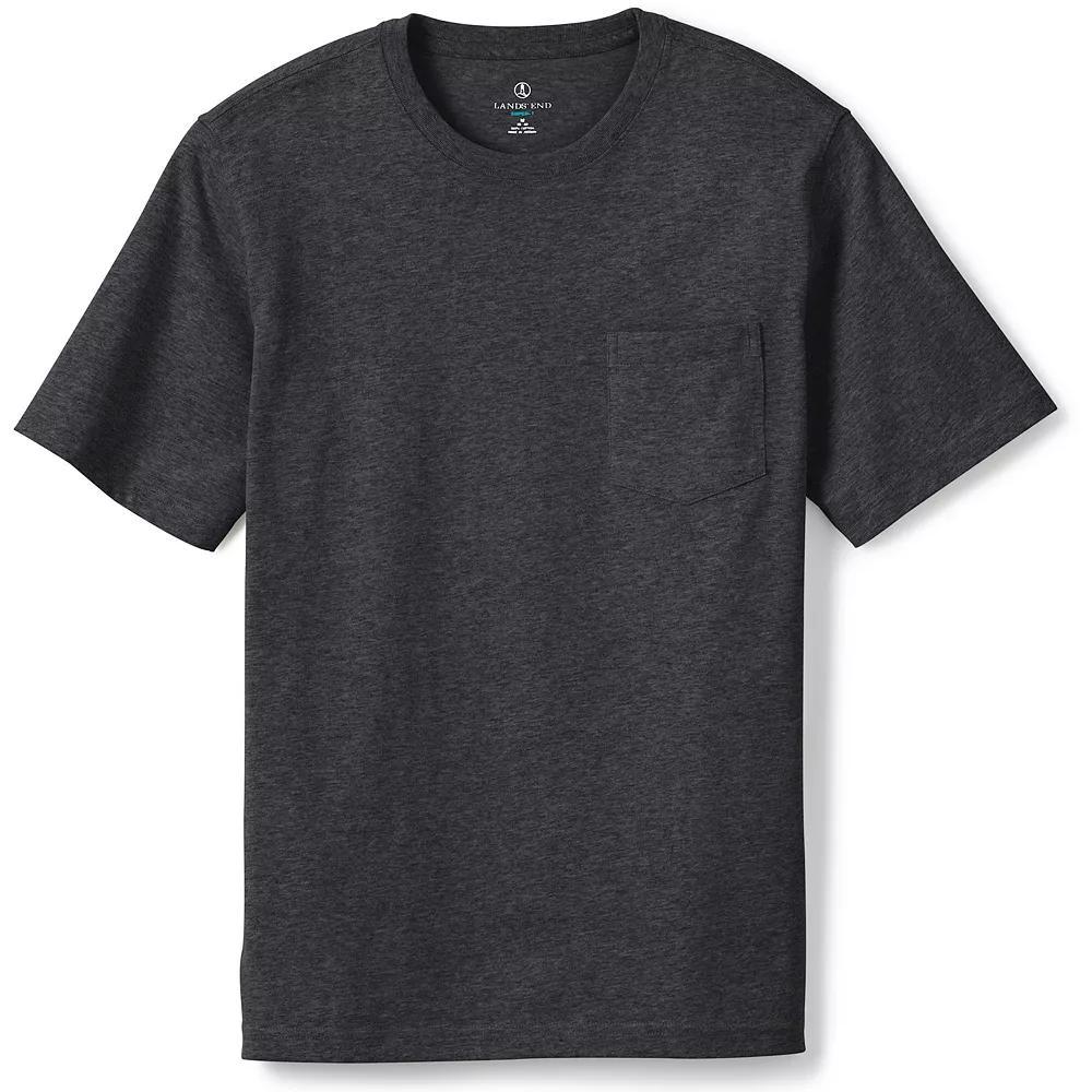 Big & Tall Lands' End Super Pocket Tee, Men's, Size: Large Tall, Gray Grey Product Image