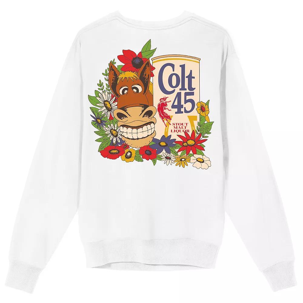 Men's Colt 45 Horse & Can Graphic Sweatshirt, Size: Large, White Product Image