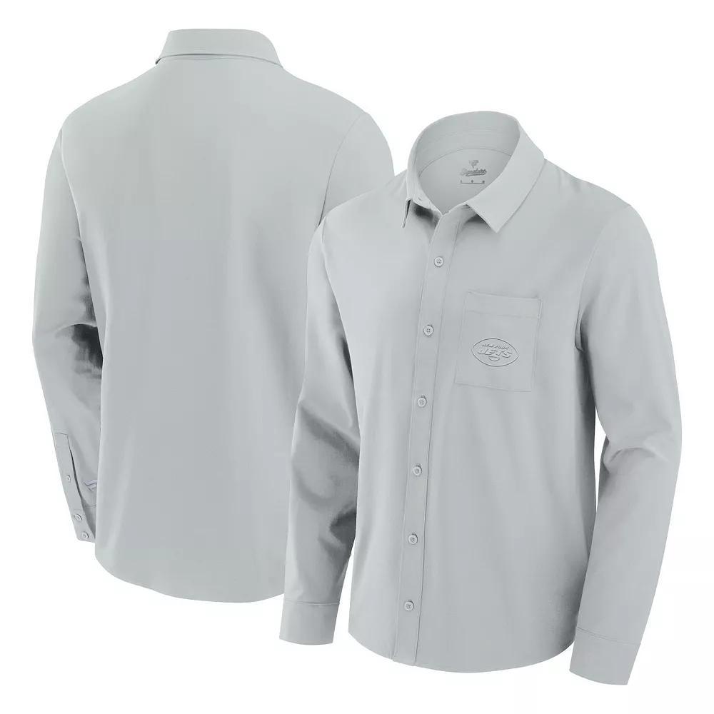Men's Fanatics Light Blue New York Giants Front Office Long Sleeve Button-Up Shirt, Size: 3XL Product Image