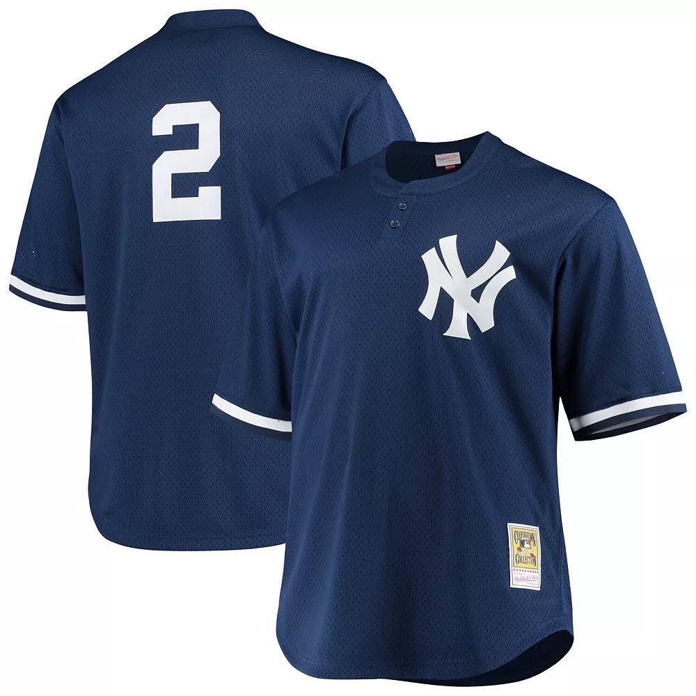 Men's Mitchell & Ness Derek Jeter Navy New York Yankees Big & Tall Batting Practice Replica Player Jersey, Size: 2XLT, Blue Product Image