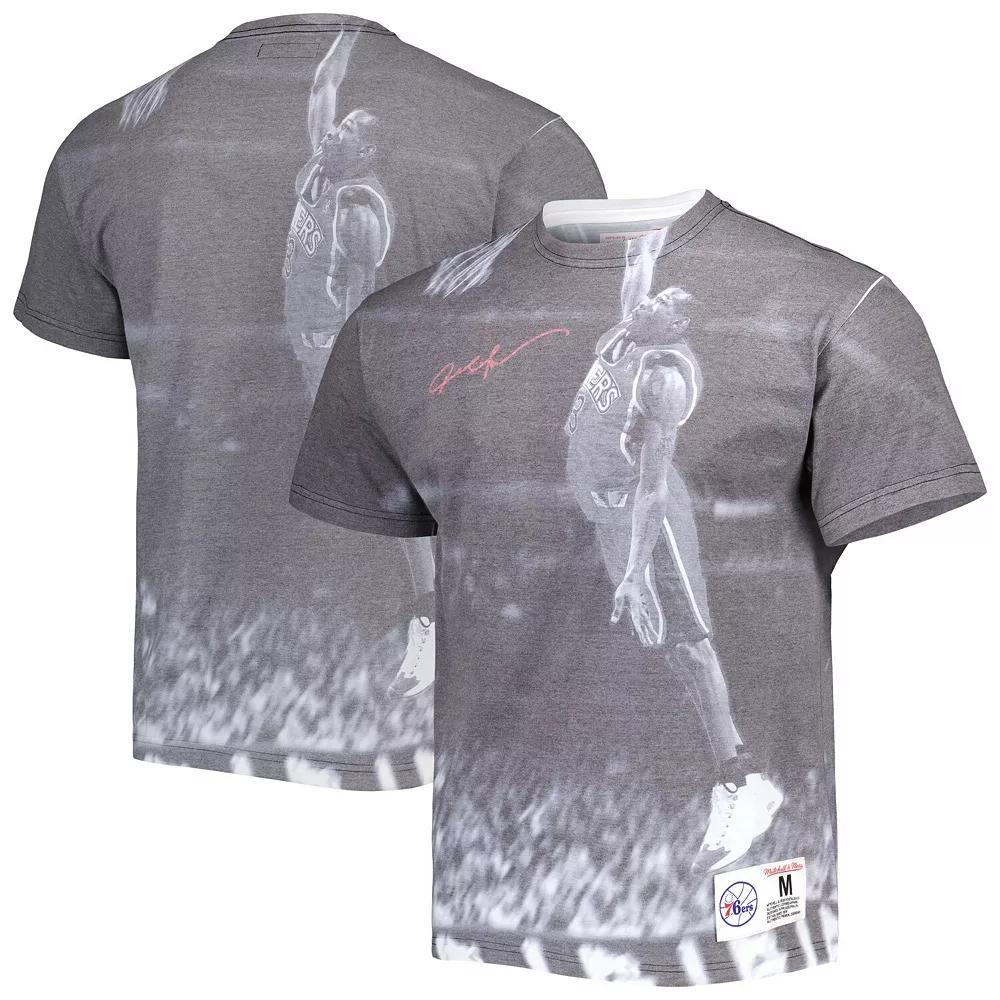 Mens Mitchell & Ness Allen Iverson Heather Gray Philadelphia 76ers Above The Rim T-Shirt Product Image