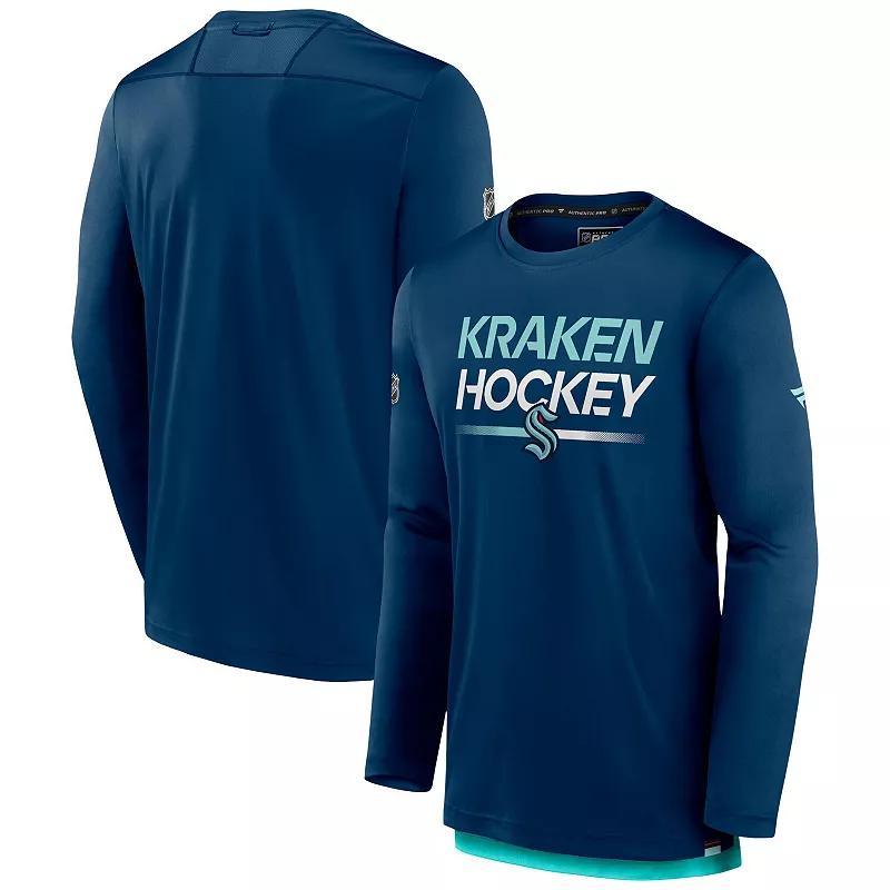 Men's Fanatics Branded  Black Minnesota Wild Authentic Pro Long Sleeve T-Shirt, Size: Small Product Image