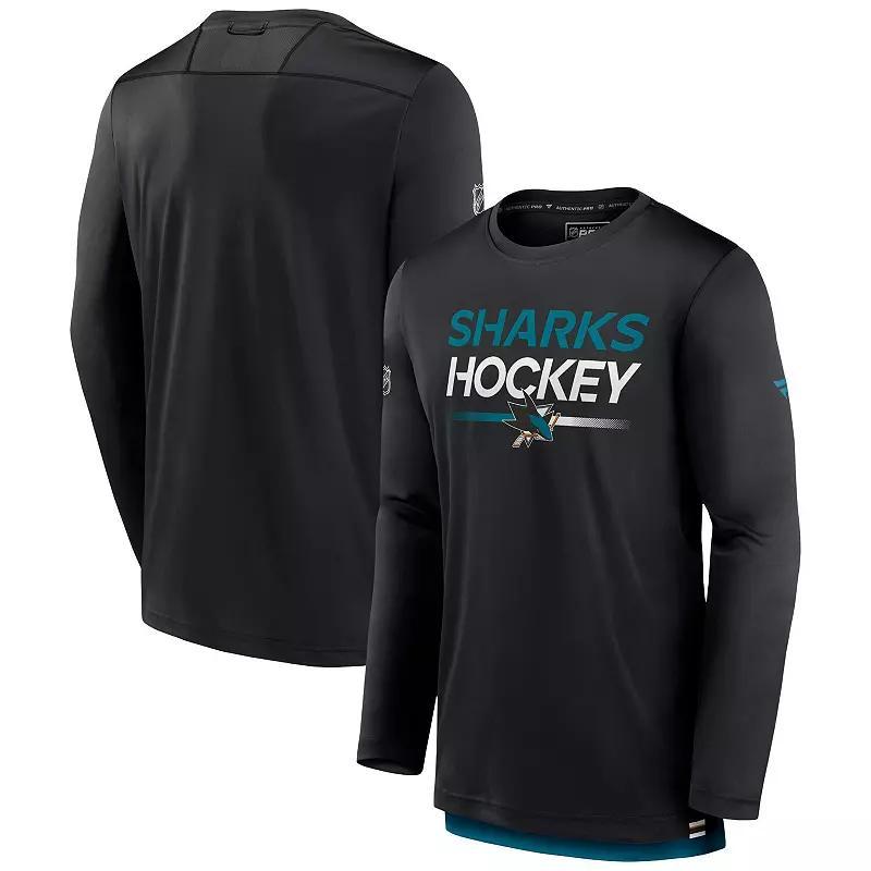 Men's Fanatics Branded  Black Minnesota Wild Authentic Pro Long Sleeve T-Shirt, Size: Small Product Image