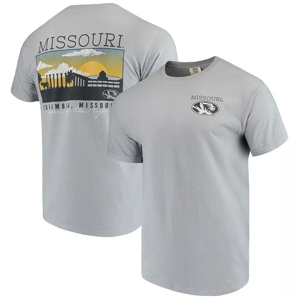 Men's Gray Missouri Tigers Comfort Colors Campus Scenery T-Shirt, Size: XL, Grey Product Image
