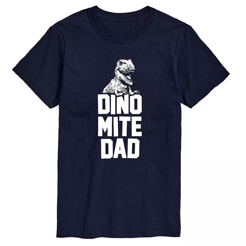 Mens Dinomite Dad Tyrannosaurus Rex Graphic Tee Blue Product Image