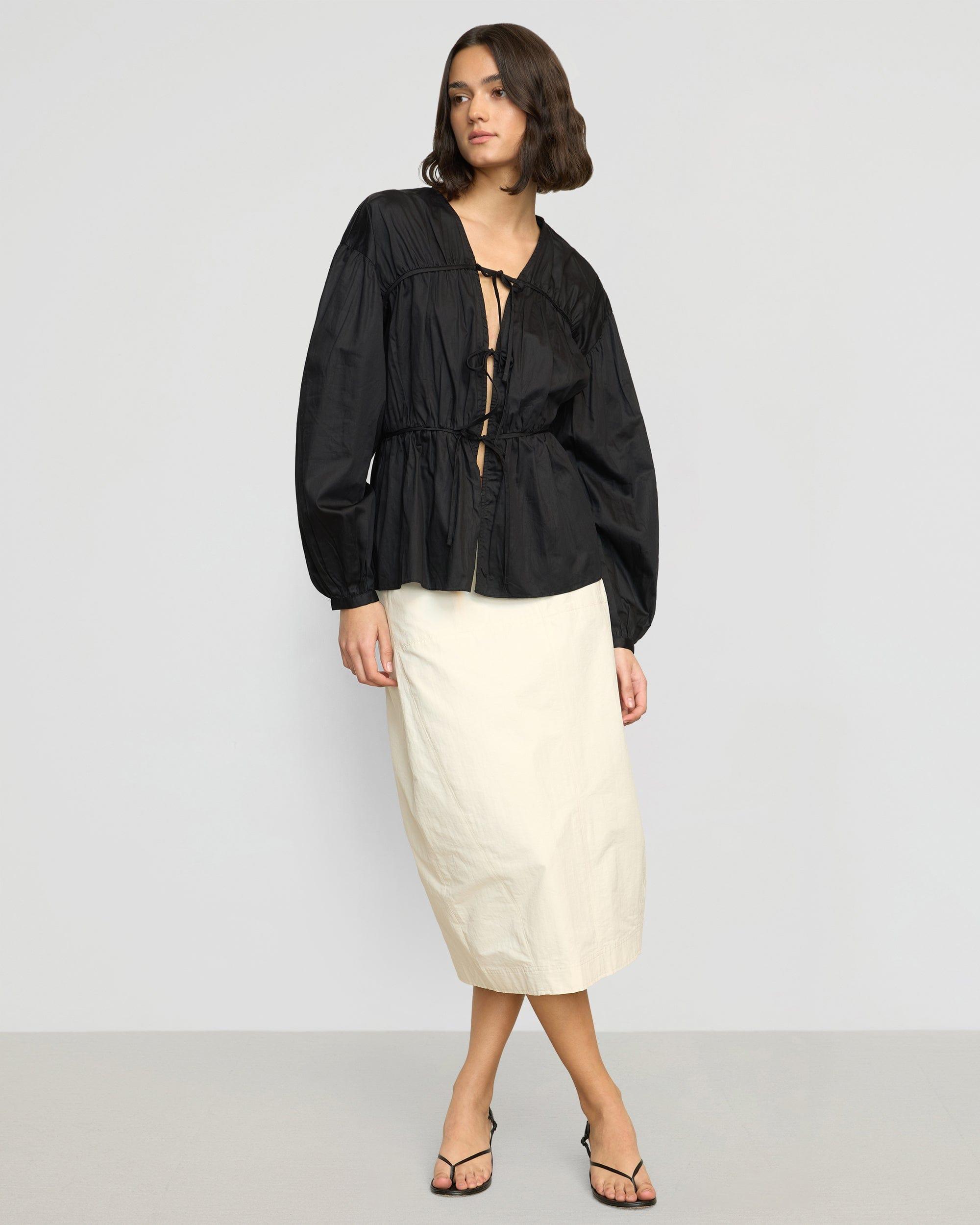 Jarmaine Back-Slit Barrel Skirt Product Image