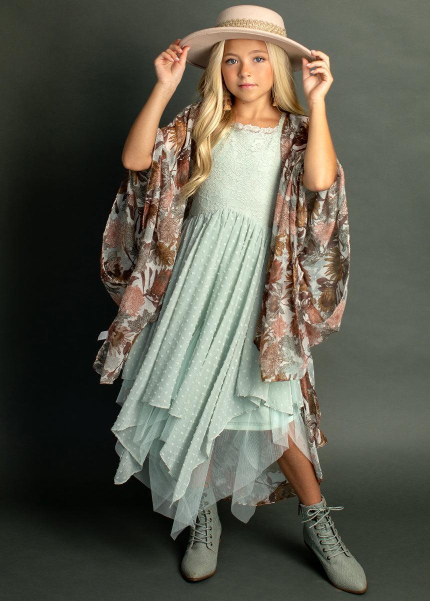 Eliza Boot in Neutral Green Girls Product Image