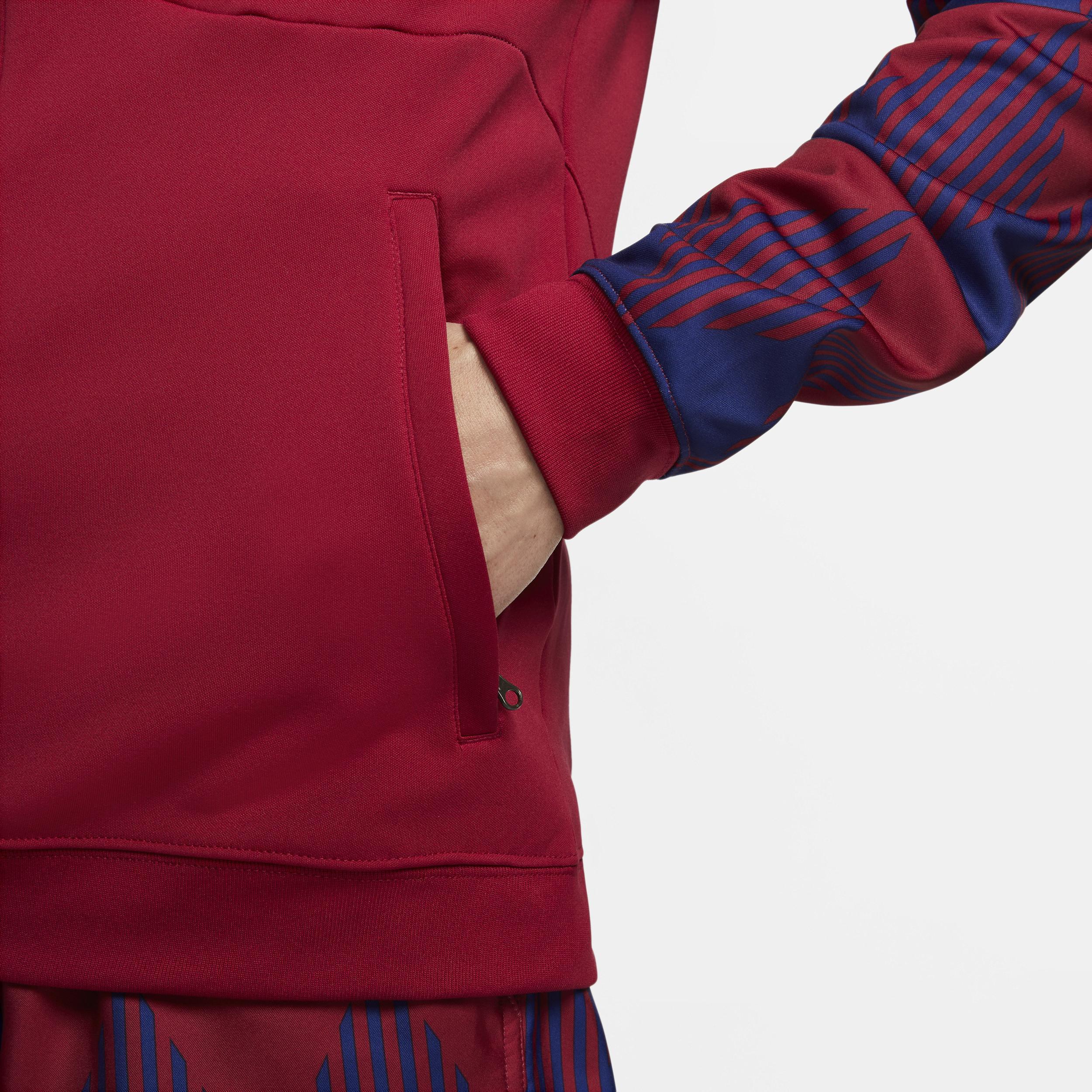 Men's Nike Red Barcelona 2023/24 Academy Pro Anthem Raglan Performance Full-Zip Jacket, Size: 2XL, Bar Red Product Image
