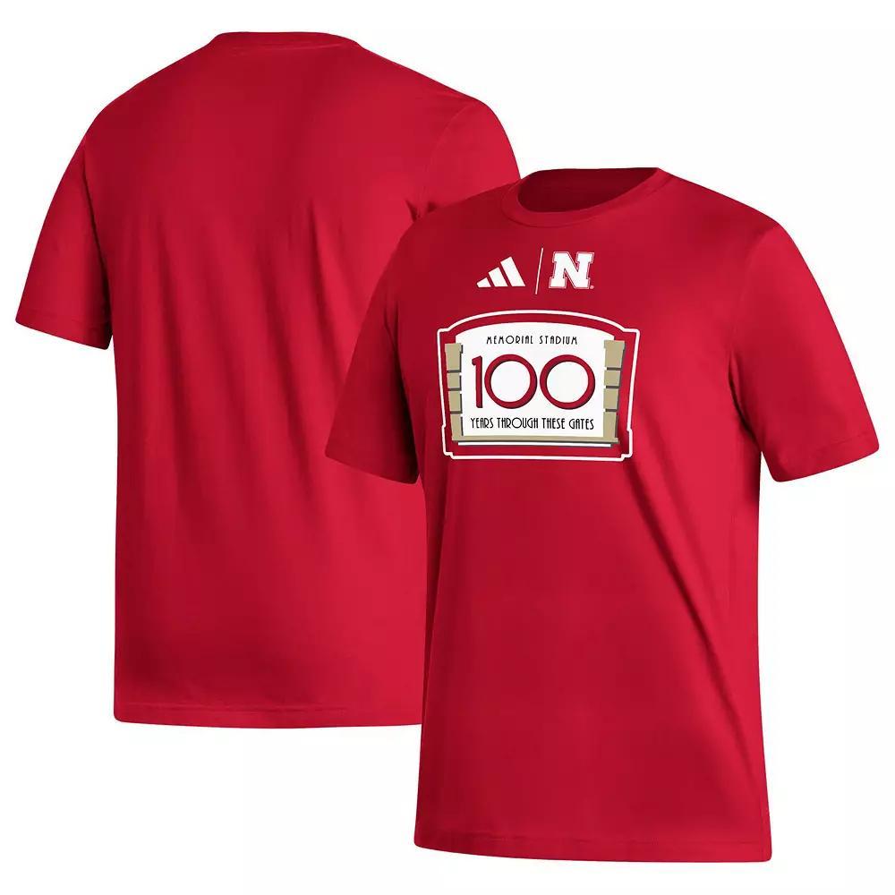 Mens adidas Scarlet Nebraska Huskers Memorial Stadium 100th Anniversary Sideline Strategy Fresh T-Shirt Product Image