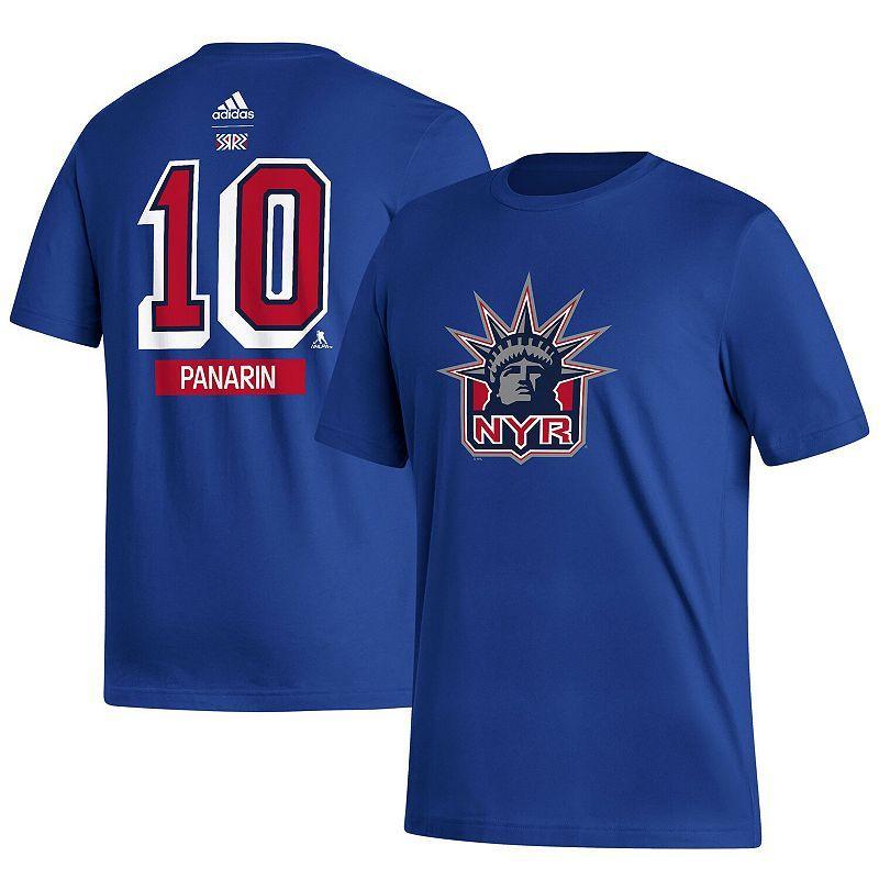 Mens adidas Artemi Panarin Royal New York Rangers Reverse Retro 2.0 Name & Number T-Shirt Product Image