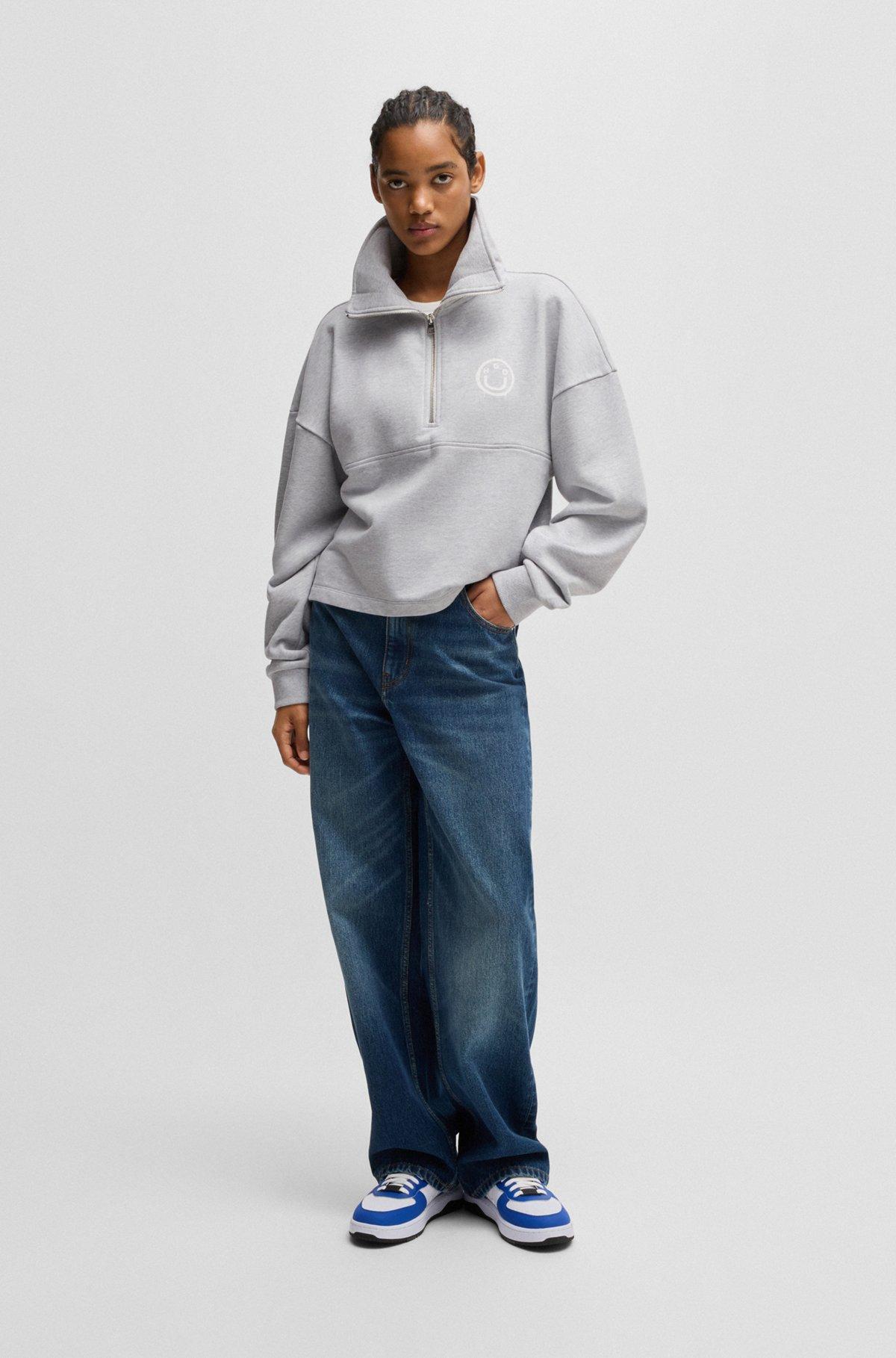Cotton-terry sweatshirt with seasonal logo graphics Product Image