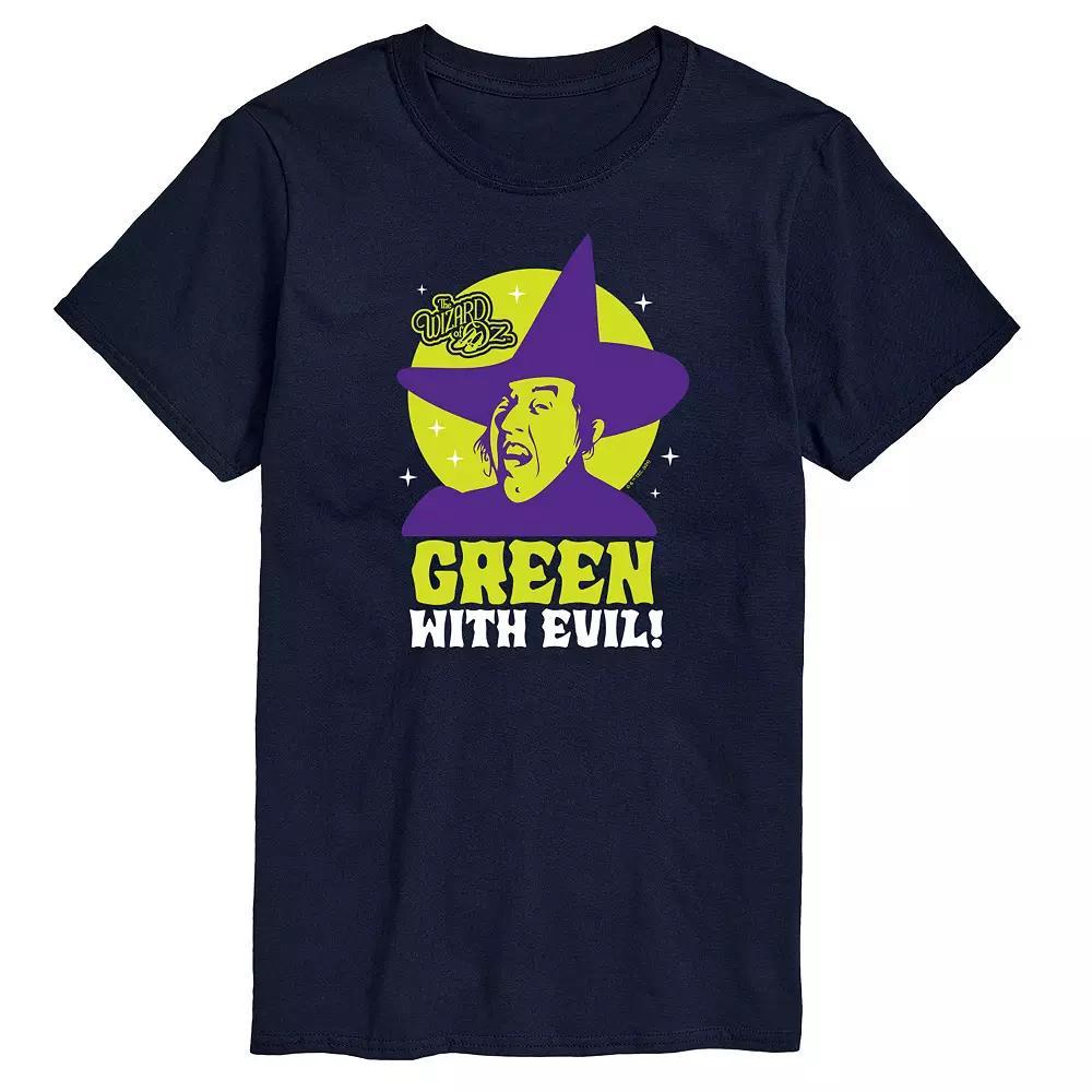 Mens Wizard Of Oz Green With Evil Graphic Tee Grey Gray Product Image