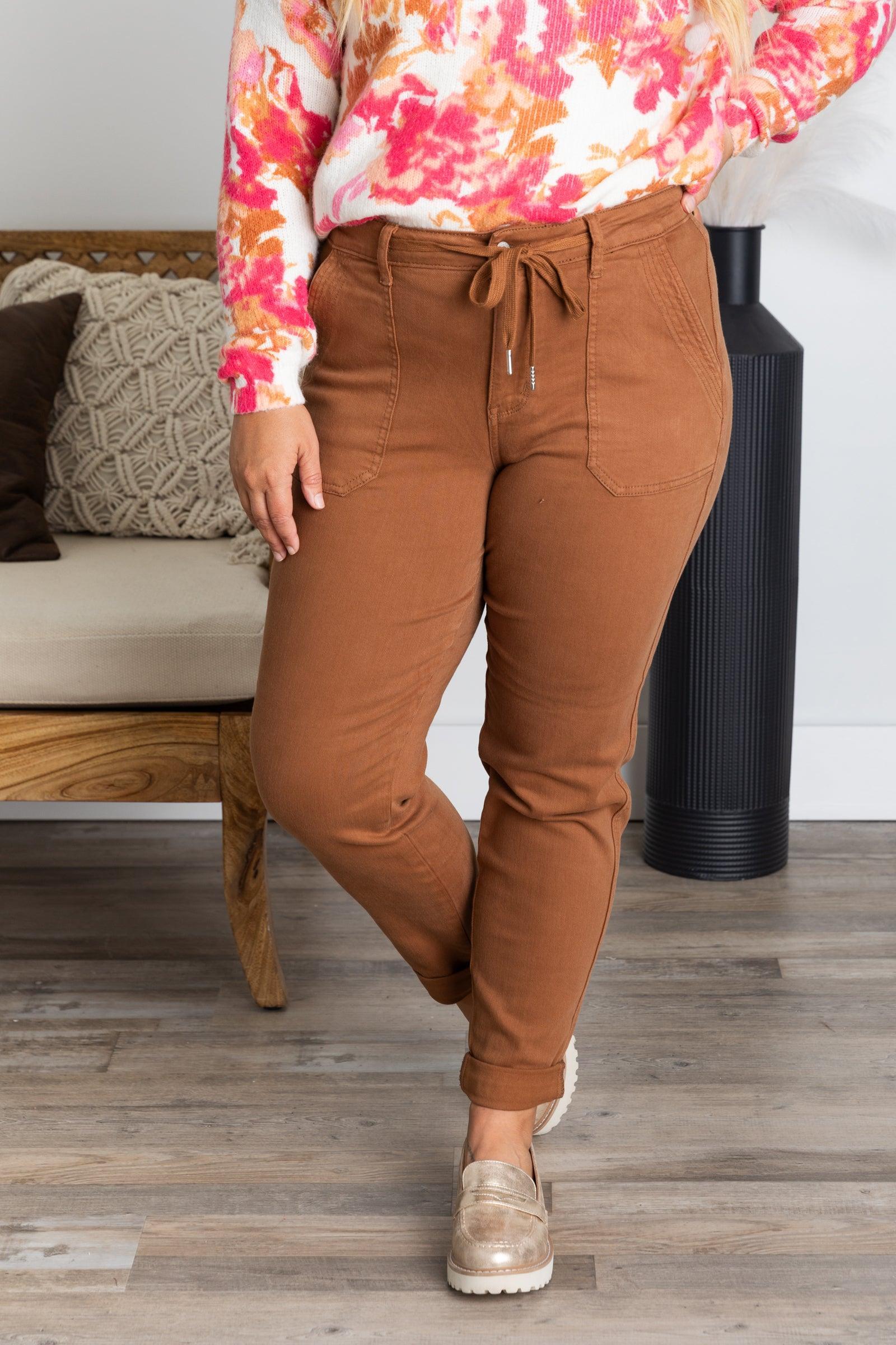 Judy Blue Camel Pull On Jogger Jeans Product Image