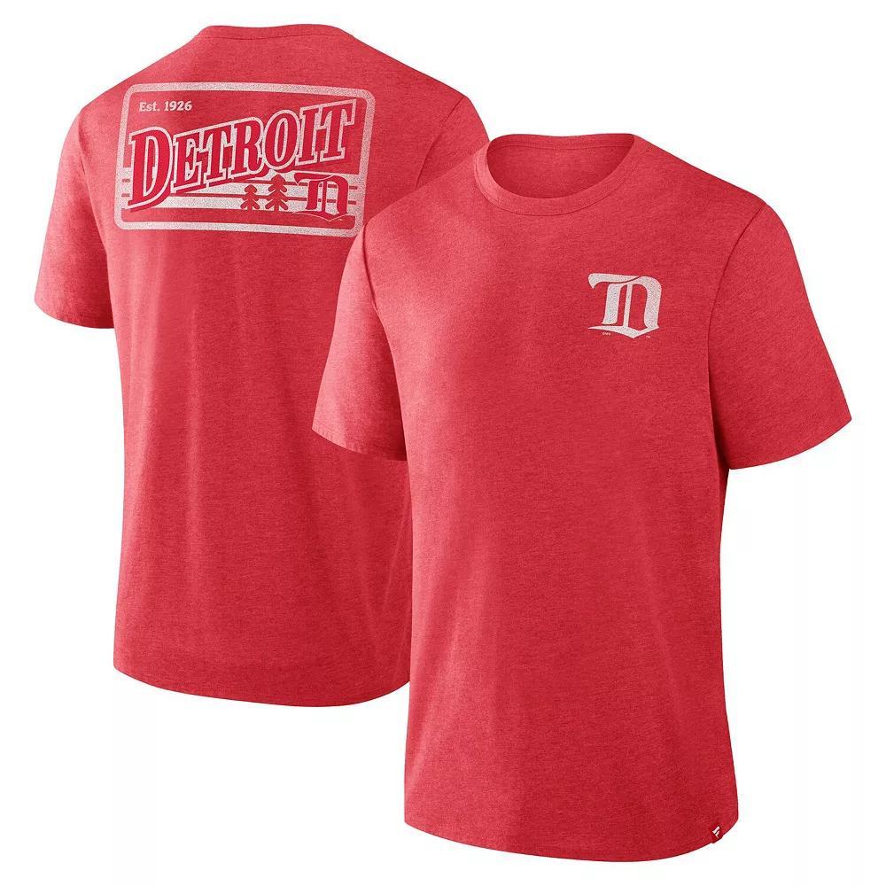 Men's Fanatics Heather Red Detroit Red Wings Fan Lanes Tri-Blend T-Shirt, Size: 3XL Product Image