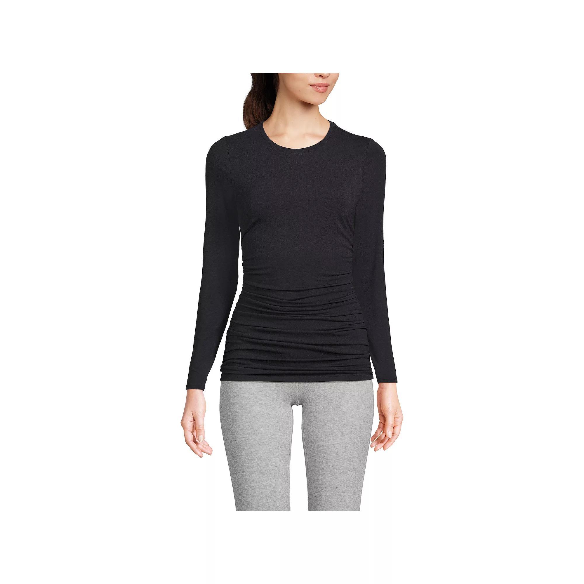 Women's Lands' End Power Performance Long Sleeve Fitted T-Shirt, Size: Small, Soft  Geo Stripe Product Image