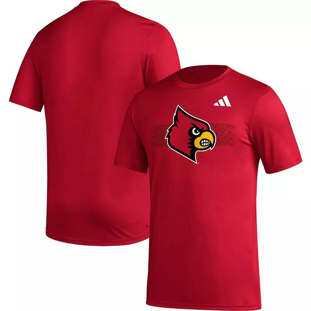 Men's adidas Red Louisville Cardinals Pregame AEROREADY T-Shirt, Size: Large Product Image