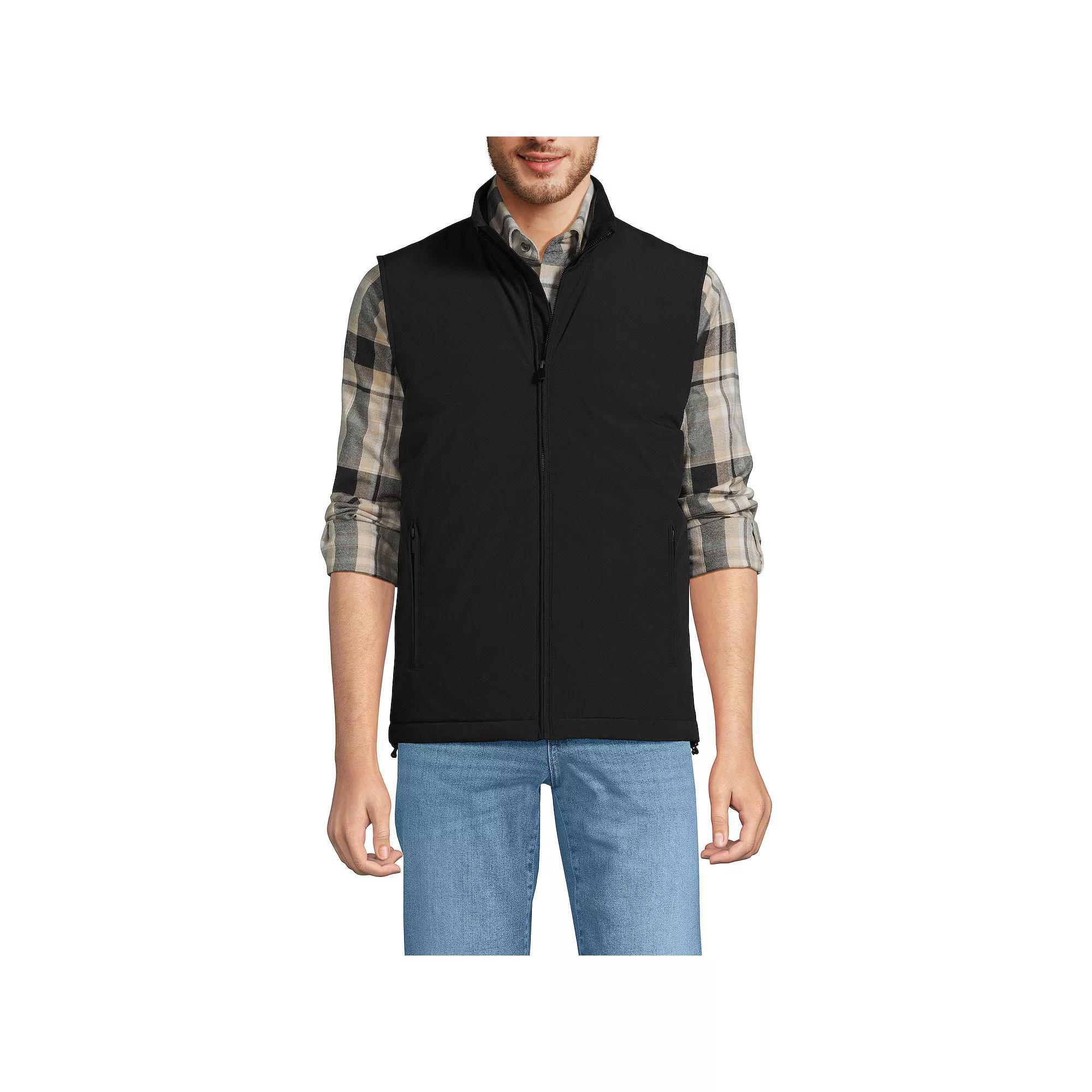 Men's Lands' End Commuter Refined Non-Quilted Vest, Size: Large, Radiant Blue Product Image