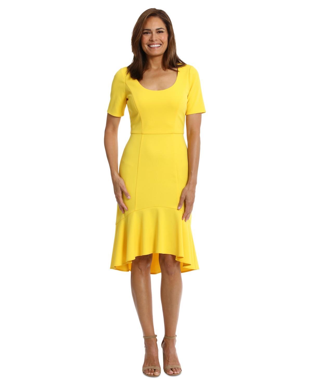 Womens London Times Hi-Low Trumpet Skirt Midi Dress Product Image