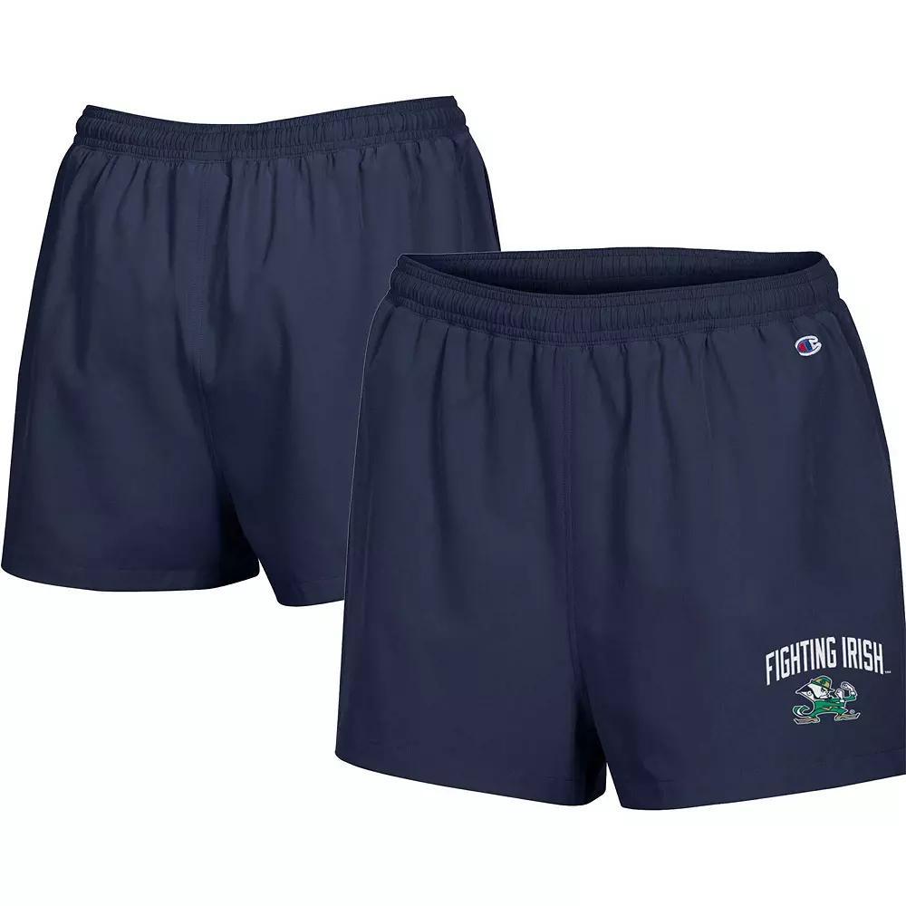 Womens Champion Notre Dame Fighting Irish Football Fan High Waist Shorts Blue Product Image