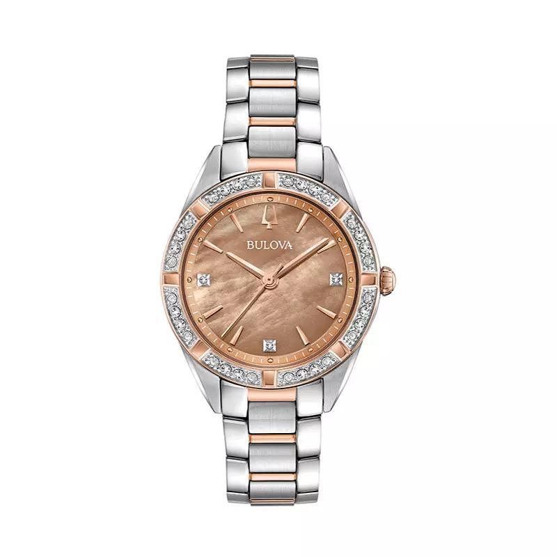 Bulova Womens Sutton Diamond Stainless Steel Watch - 98R263, Two Tone Product Image