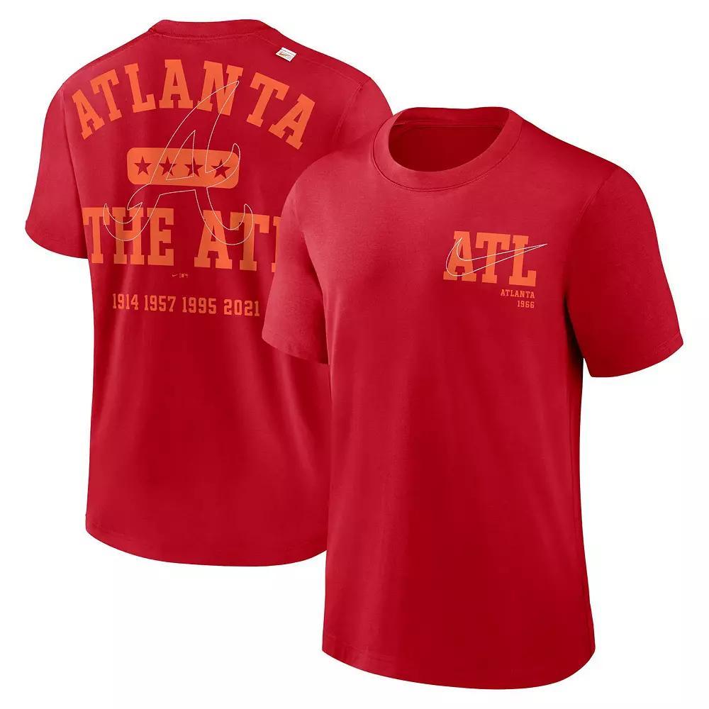 Men's Nike Red Atlanta Braves Statement Game Over T-Shirt, Size: XL Product Image