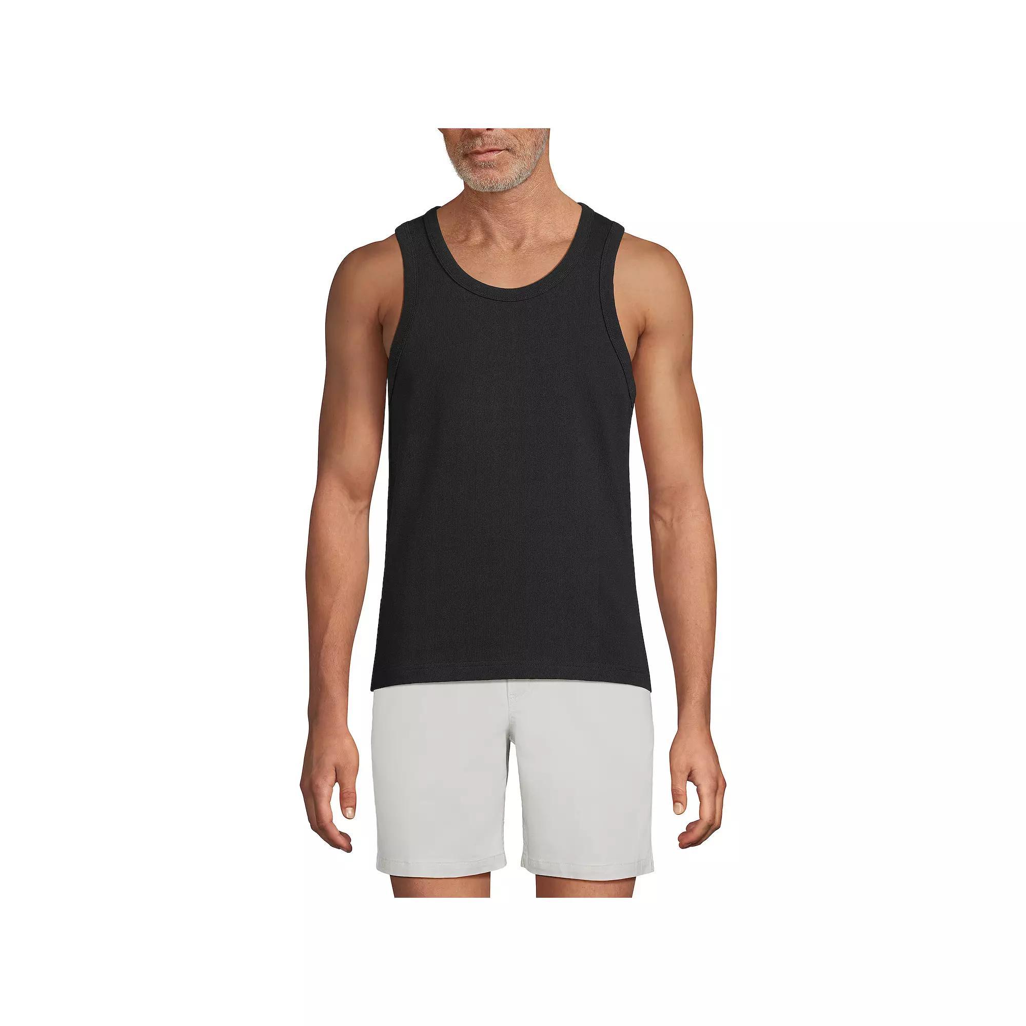 Men's Lands' End Heavy Weight Tank Top, Size: Large, Black Product Image