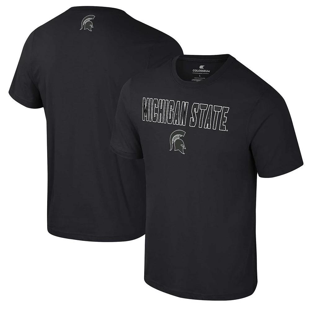 Men's Colosseum Black Michigan State Spartans Color Pop Active Blend T-Shirt, Size: 2XL Product Image