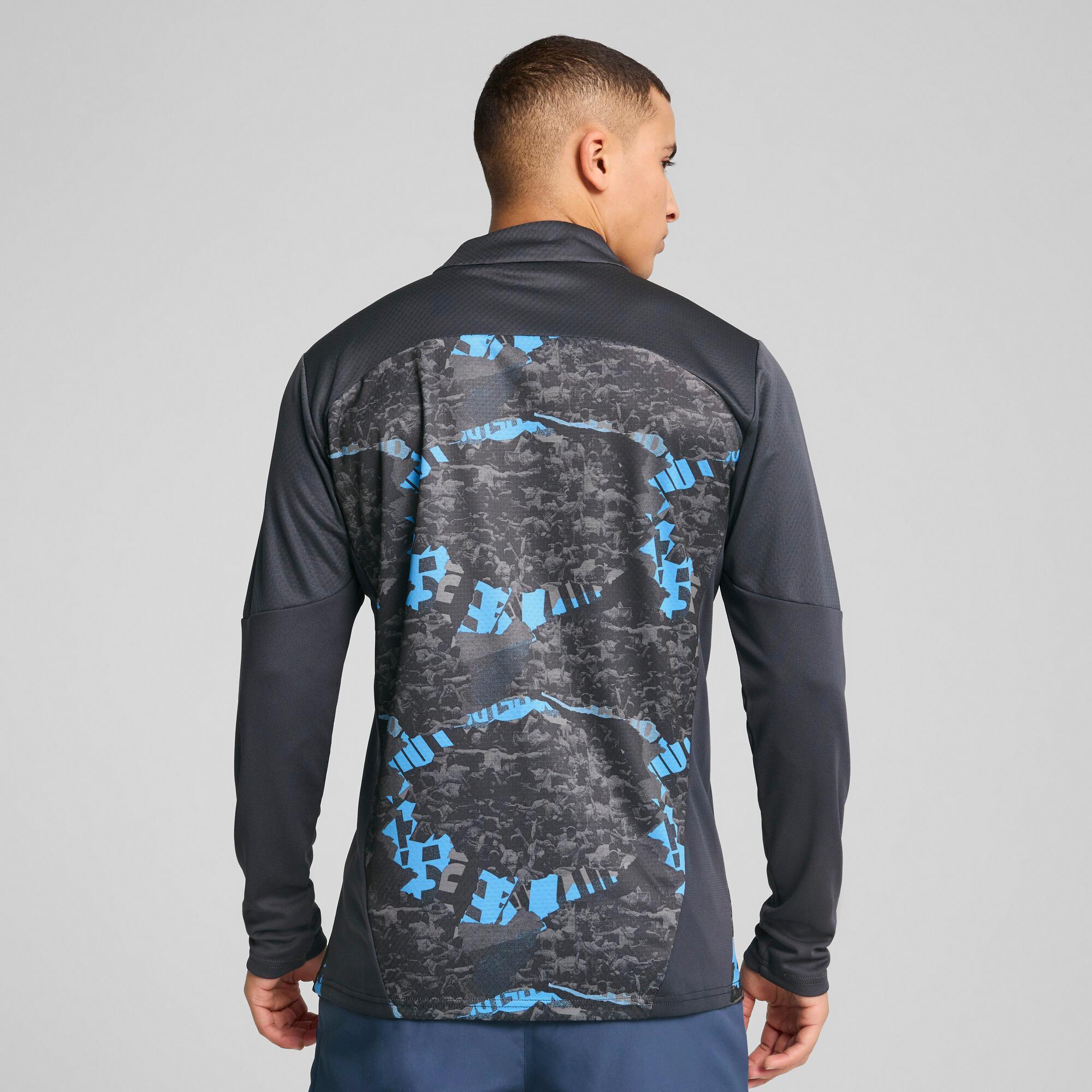 PUMA Manchester City Pre-Match Men's Quarter-Zip Top in Grey Product Image