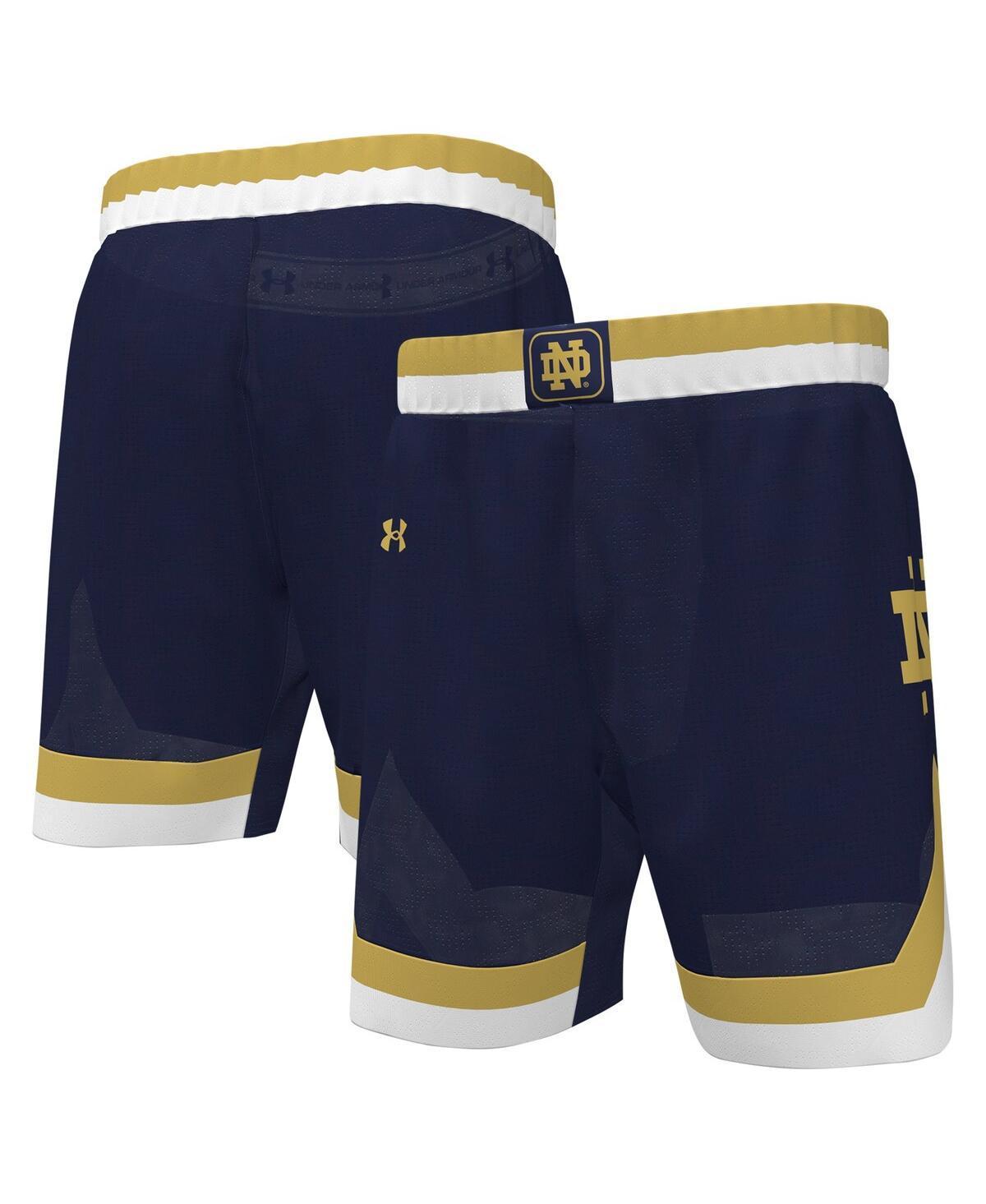Men's Under Armour Navy Notre Dame Fighting Irish Replica Basketball Shorts, Size: 3XL, Blue Product Image
