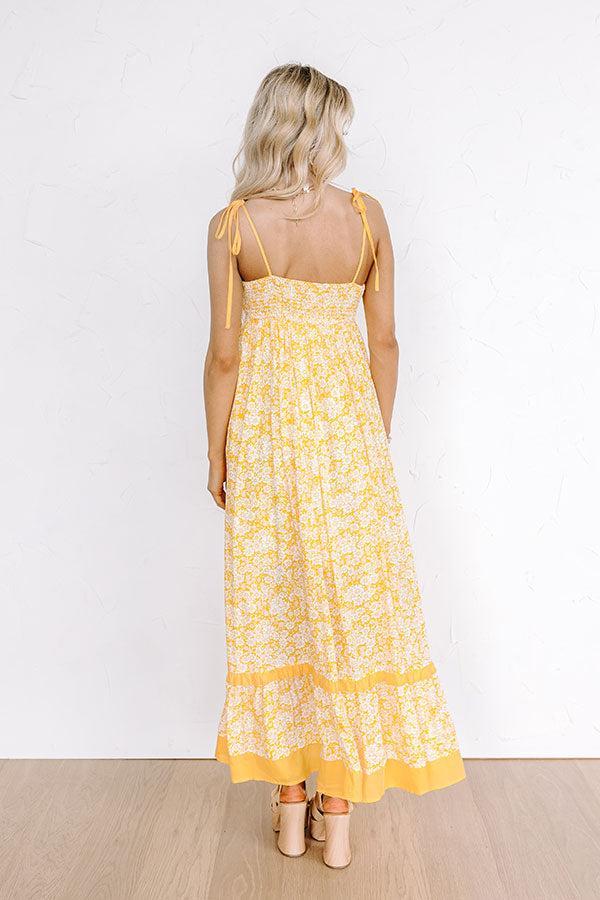 Boho Beauty Floral Maxi Dress in Marigold Product Image