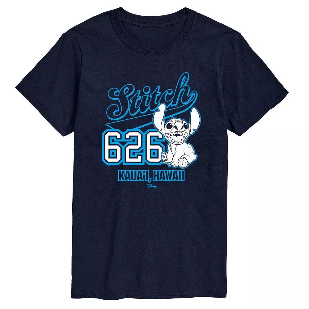 Disneys Lilo & Stitch Mens 626 Collegiate Graphic Tee Blue Product Image