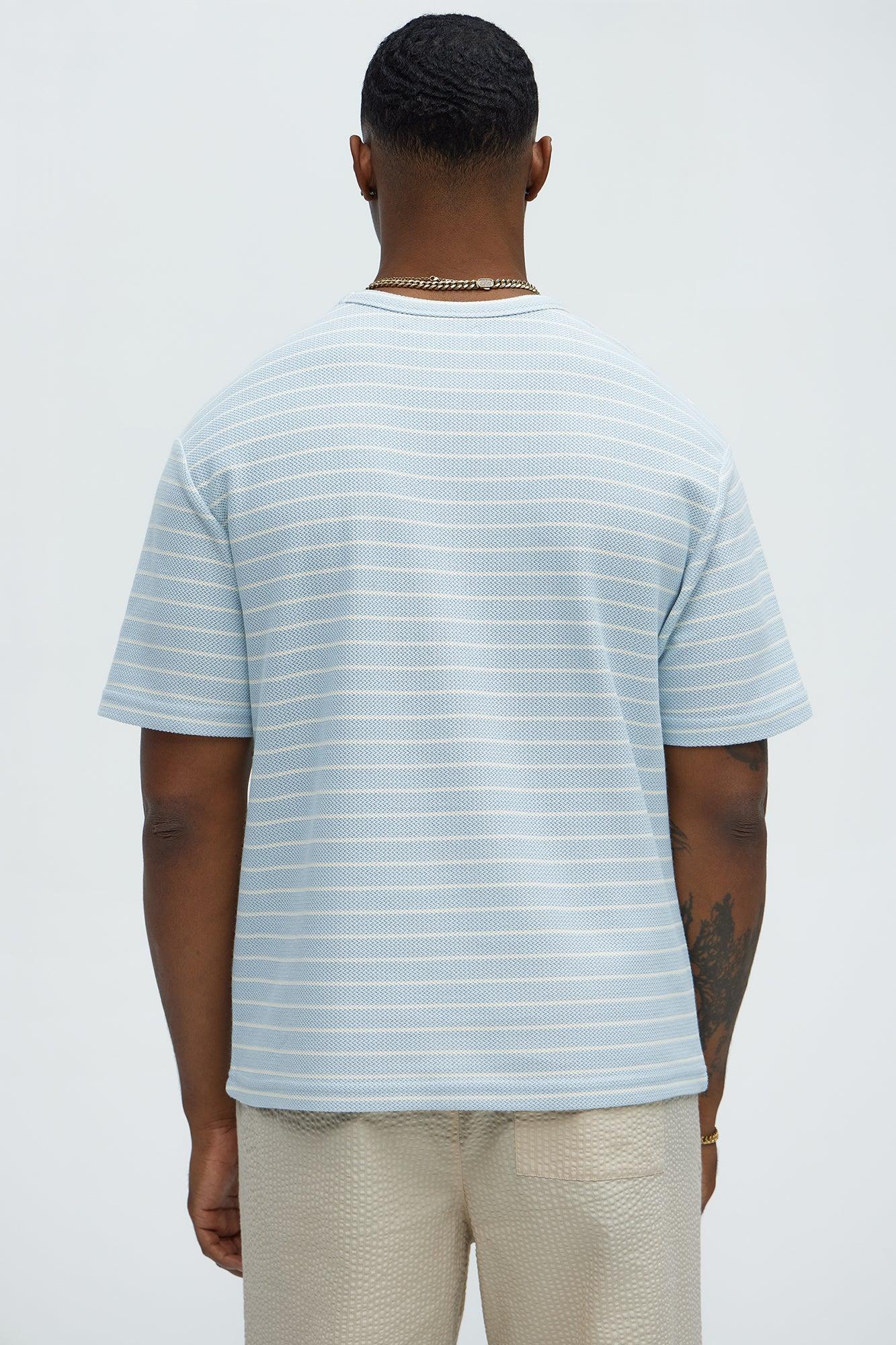 Denton Texture Striped Knit Relaxed Tee - Blue/combo Product Image