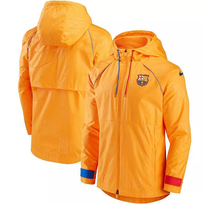 Men's Nike Orange Barcelona All-Weather Full-Zip Jacket, Size: Medium, Bar Orange Product Image