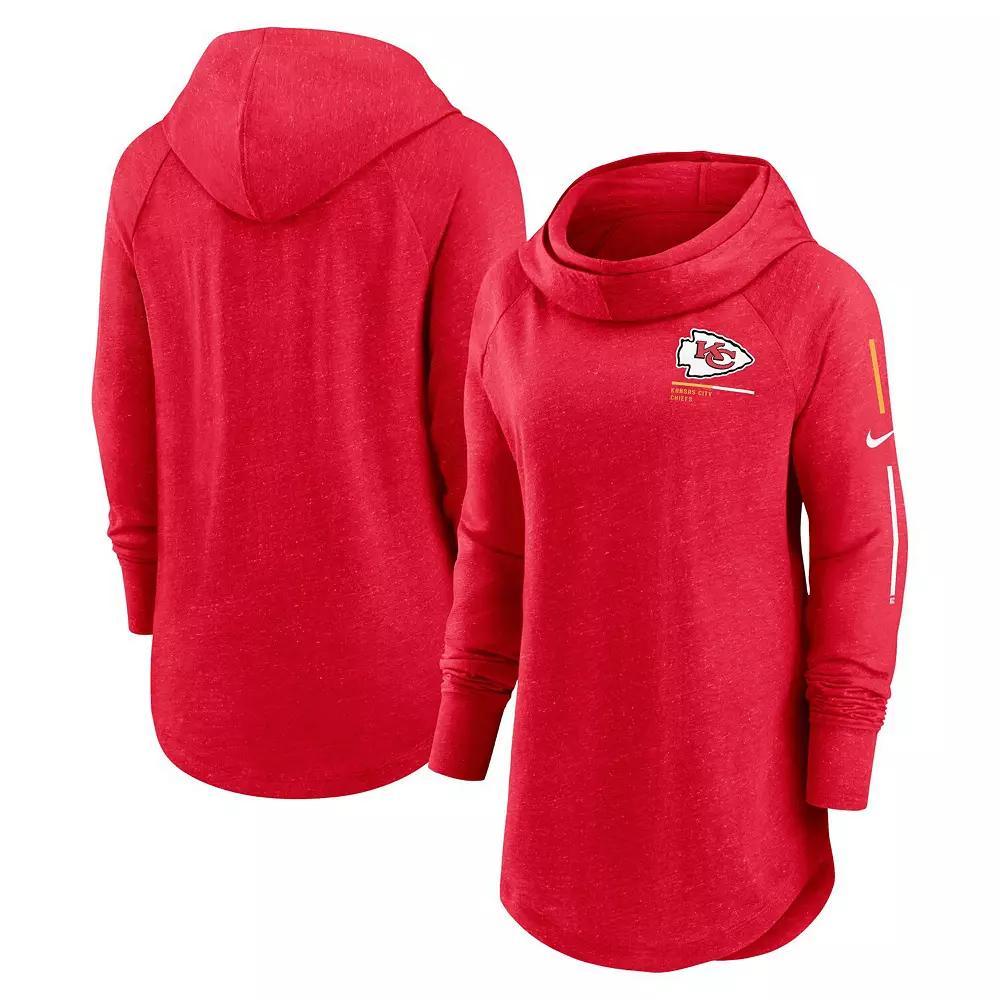 Women's Nike Red Kansas City Chiefs Minimal Statement Raglan Funnel Neck Pullover Hoodie, Size: Large Product Image