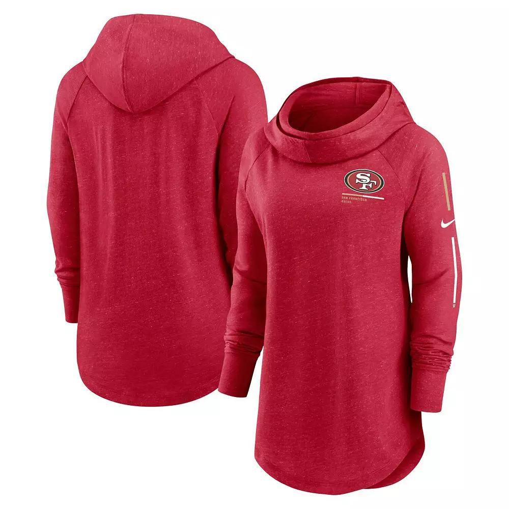 Women's Nike Scarlet San Francisco 49ers Minimal Statement Raglan Funnel Neck Pullover Hoodie, Size: 2XL, Red Product Image