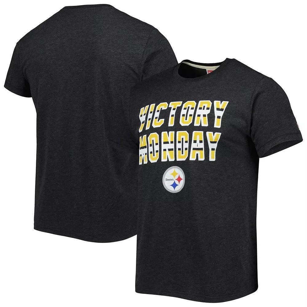 Men's Homage Charcoal Pittsburgh Steelers Victory Monday Tri-Blend T-Shirt, Size: Small Product Image