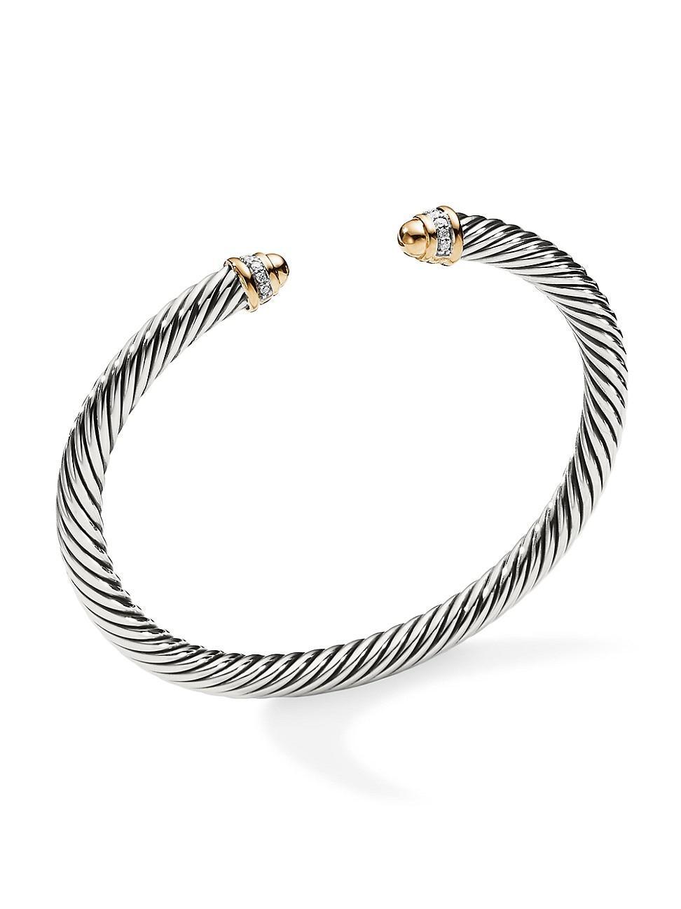David Yurman Cable Classics Bracelet with Gold Domes & Diamonds Product Image