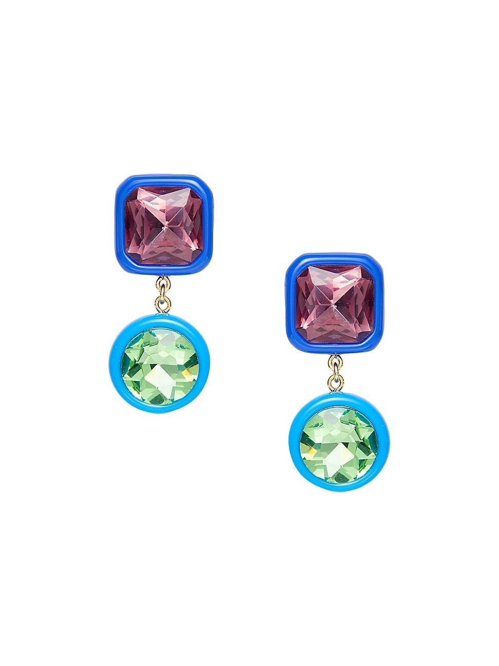 Womens Gem Goldtone, Acetate & Crystal Drop Earrings Product Image