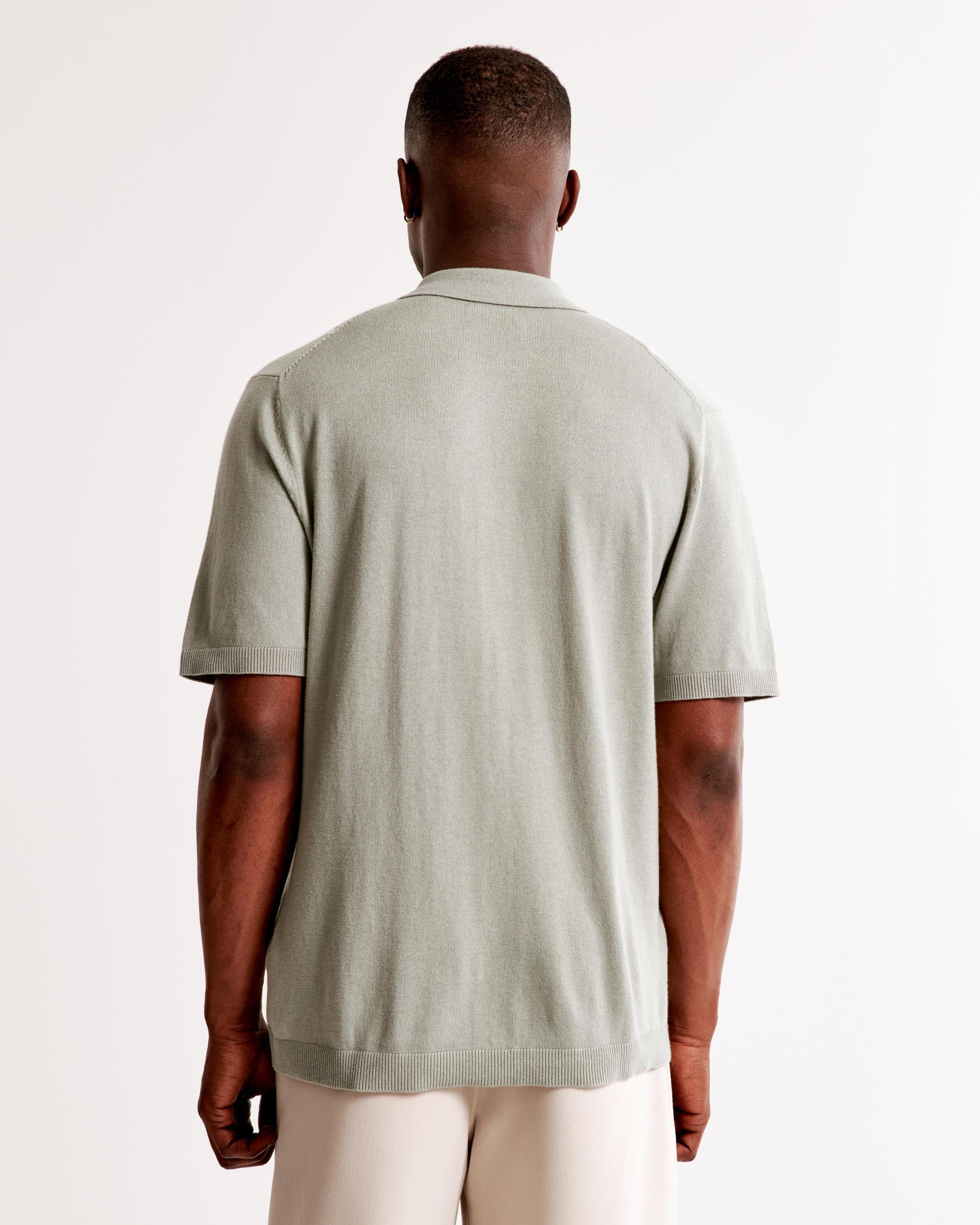 Retro Striped Button-Through Sweater Polo Product Image